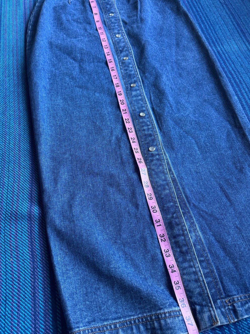 Vintage Karen Kane Button-Front Denim Maxi Skirt - Blue - Picture 10 of 11